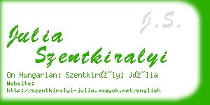 julia szentkiralyi business card